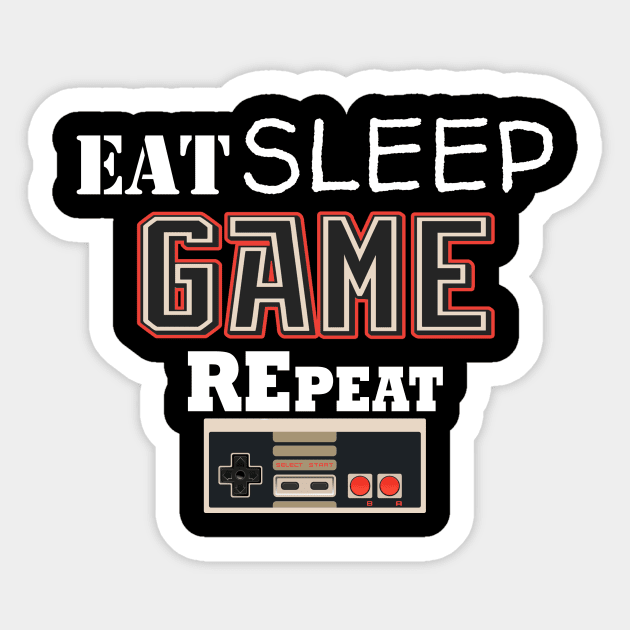 Eat Sleep Game Repeat Novelty Quarantine T-Shirt| I Paused My Game, Funny Gamer, Nerd Geek, Gaming, Video Game Sticker by Houndhand-Y